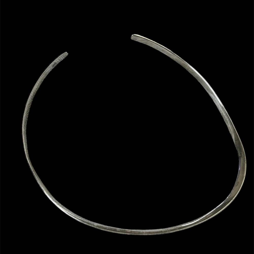 Genuine 5" x 5" Solid Sterling Silver High Polished Open Back Flat Choker